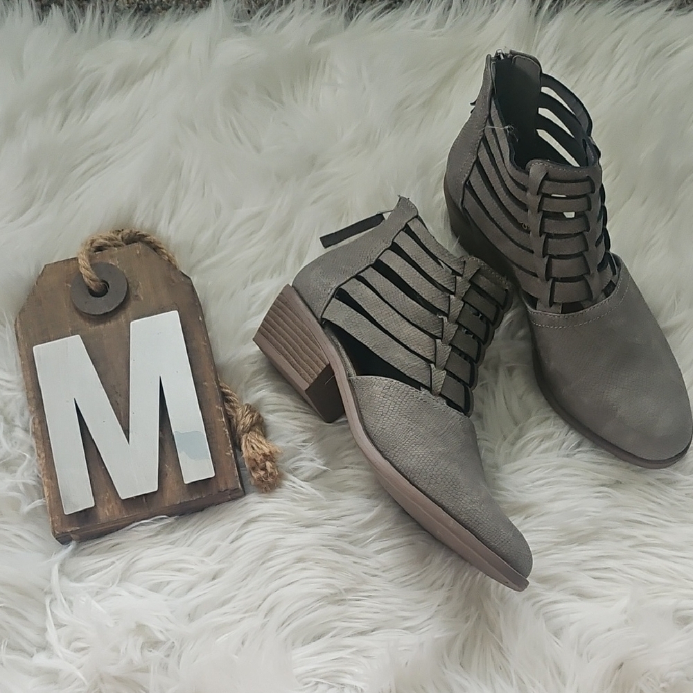 Maurices Maddie Gray Faux Snakeskin Patterned Booties